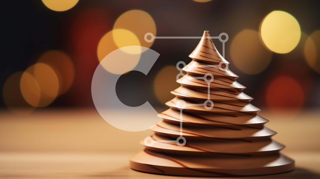 Intra Συλλεκτικό Ξύλινο Παζλ Plywood  4mm - Ξύλινη διακόσμηση χριστουγεννιάτικου δέντρου στο τραπέζι με θολά φώτα Σε Ξύλινο Κουτί - Διαστάσεις: 10x10 cm – 25 κομμάτια