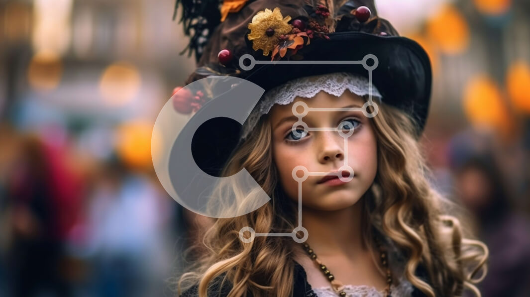 Intra Συλλεκτικό Ξύλινο Παζλ Plywood  4mm - Χαριτωμένη αποκριάτικη εικόνα ενός νεαρού κοριτσιού με στολή μάγισσας Σε Ξύλινο Κουτί - Διαστάσεις: 10x10 cm – 25 κομμάτια