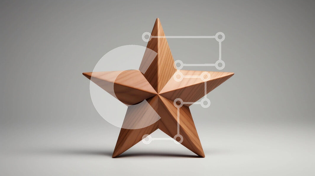 Intra Συλλεκτικό Ξύλινο Παζλ Plywood  4mm - Ξύλινο αντικείμενο αστέρι σε γκρι φόντο Σε Ξύλινο Κουτί - Διαστάσεις: 10x10 cm – 25 κομμάτια