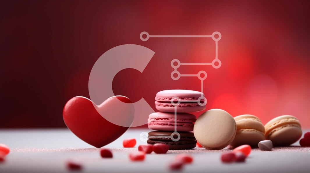 Σετ των 2 Intra Συλλεκτικό Ξύλινο Παζλ Plywood  4mm - Ομάδα από νόστιμα αμυγδαλωτά και καραμέλες σε σχήμα καρδιάς σε πορτοκαλί φόντο Σε Ξύλινο Κουτί - Διαστάσεις: 10x10 cm – 25 κομμάτια