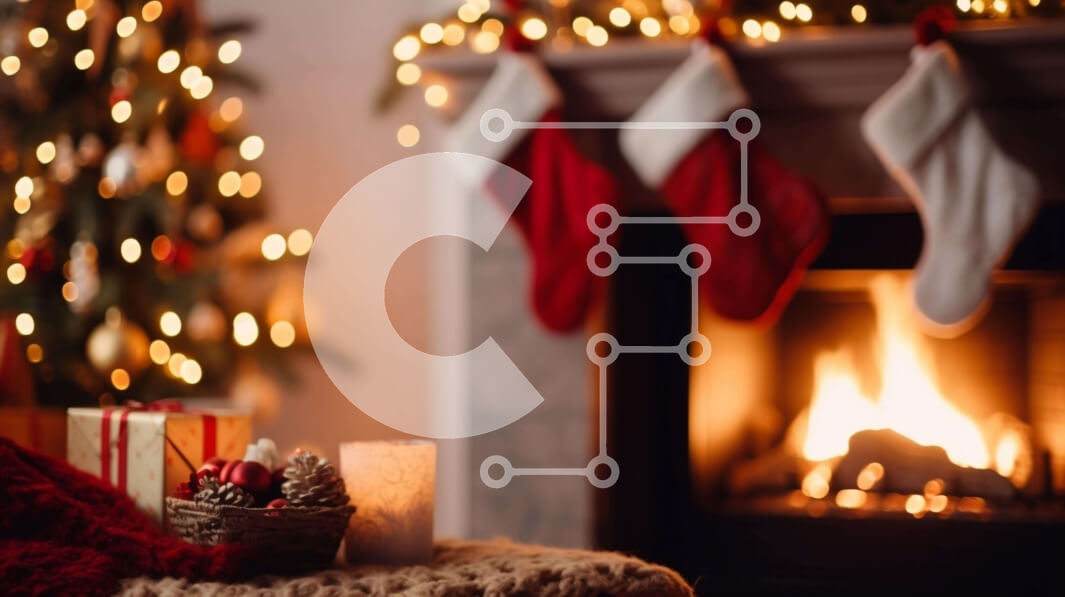 Intra Συλλεκτικό Ξύλινο Παζλ Plywood  4mm - Γιορτινό Χριστουγεννιάτικο Τζάκι με Κάλτσες και Δώρα Σε Ξύλινο Κουτί - Διαστάσεις: 10x10 cm – 25 κομμάτια