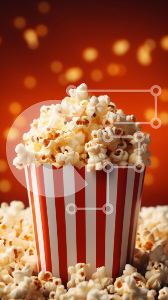 Intra Συλλεκτικό Ξύλινο Παζλ Plywood  4mm - Λαχταριστό ποπ κορν σε κουβά με κόκκινο και άσπρο ριγέ Σε Ξύλινο Κουτί - Διαστάσεις: 10x10 cm – 25 κομμάτια