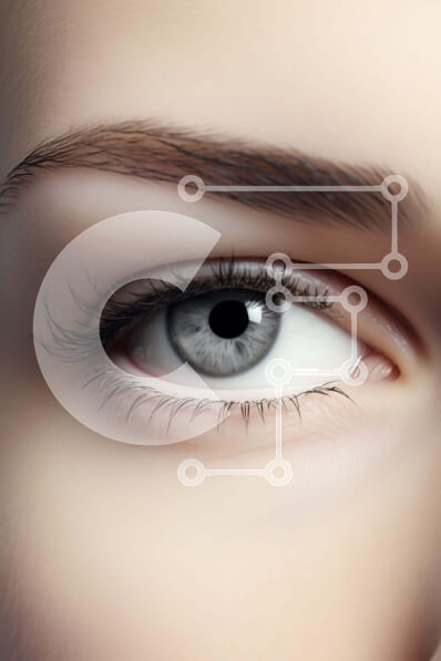 Intra Συλλεκτικό Ξύλινο Παζλ Plywood  4mm - Κοντινό πλάνο Γυναικείου ματιού με σκιά ματιών ή eyeliner Σε Ξύλινο Κουτί - Διαστάσεις Puzzle: 10x10 cm – 25 κομμάτια