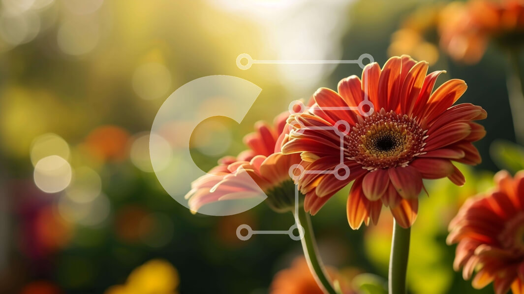 Intra Συλλεκτικό Ξύλινο Παζλ Plywood  4mm - Ζωντανά πορτοκαλί και κίτρινα λουλούδια από κοντά Σε Ξύλινο Κουτί - Διαστάσεις: 10x10 cm – 25 κομμάτια