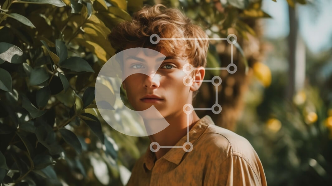 Intra Συλλεκτικό Ξύλινο Παζλ Plywood  4mm - Κομψός νεαρός άνδρας που κοιτάζει μακριά Σε Ξύλινο Κουτί - Διαστάσεις Puzzle: 10x10 cm – 25 κομμάτια