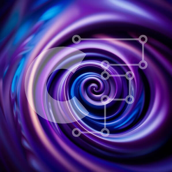 Intra Συλλεκτικό Ξύλινο Παζλ Plywood  4mm - Αφηρημένη πορφυρή σπείρα με τα στροβιλιζόμενα χρώματα Σε Ξύλινο Κουτί - Διαστάσεις Puzzle: 10x10 cm – 25 κομμάτια