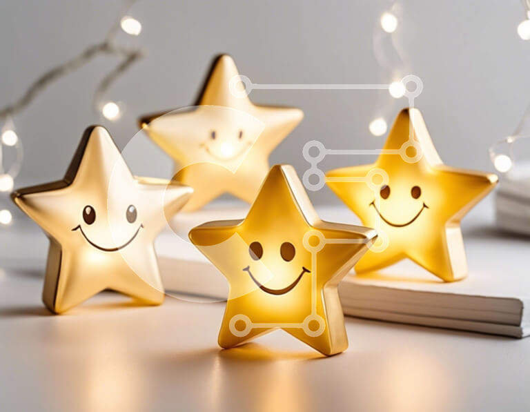 Intra Συλλεκτικό Ξύλινο Παζλ Plywood  4mm - Χαρούμενα διακοσμητικά αστέρια Σε Ξύλινο Κουτί - Διαστάσεις: 10x10 cm – 25 κομμάτια