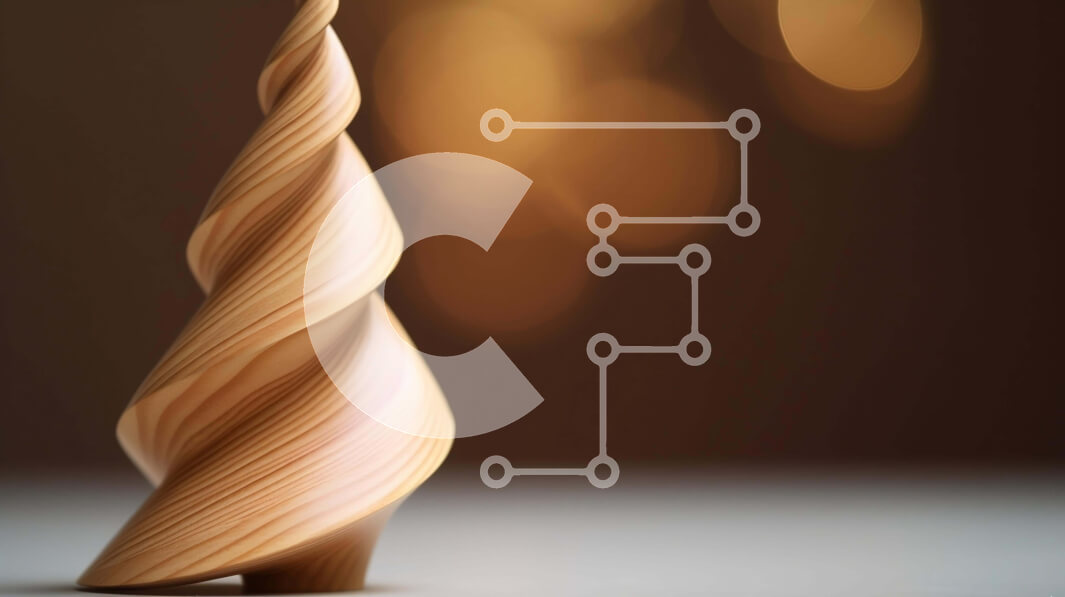 Intra Συλλεκτικό Ξύλινο Παζλ Plywood  4mm - Σπειροειδής ξύλινο γλυπτό χριστουγεννιάτικου δέντρου Σε Ξύλινο Κουτί - Διαστάσεις: 10x10 cm – 25 κομμάτια