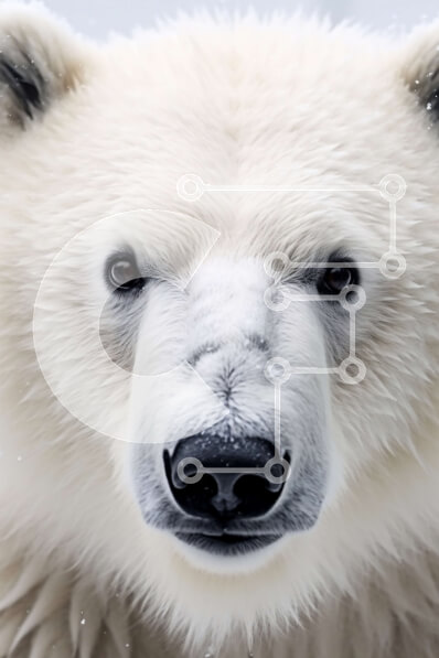 Σετ των 2 Intra Συλλεκτικό Ξύλινο Παζλ Plywood  4mm - Εκπληκτική εικόνα μιας λευκής πολικής αρκούδας στο χιόνι Σε Ξύλινο Κουτί - Διαστάσεις: 10x10 cm – 25 κομμάτια