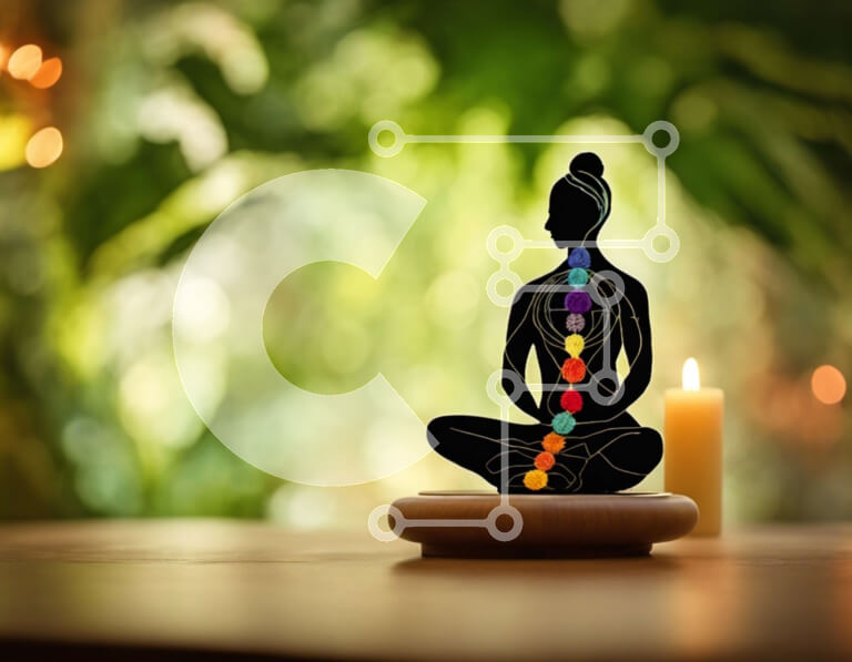 Intra Συλλεκτικό Ξύλινο Παζλ Plywood  4mm - Φιγούρα διαλογισμού με συμβολισμό τσάκρα Σε Ξύλινο Κουτί - Διαστάσεις: 10x10 cm – 25 κομμάτια