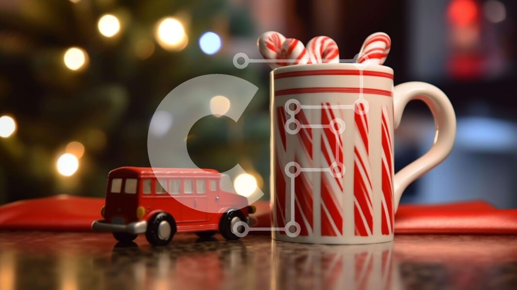 Intra Συλλεκτικό Ξύλινο Παζλ Plywood  4mm - Εορταστική χριστουγεννιάτικη σκηνή με κούπα καφέ και ζαχαρωτά Σε Ξύλινο Κουτί - Διαστάσεις Puzzle: 10x10 cm – 25 κομμάτια