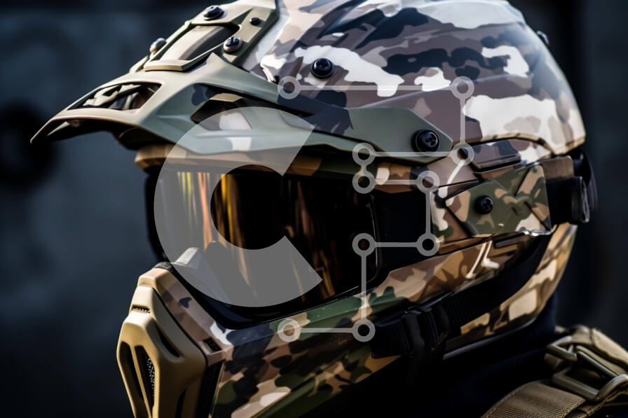 Intra Συλλεκτικό Ξύλινο Παζλ Plywood  4mm - Κοντινό πλάνο του κράνους παραλλαγής Σε Ξύλινο Κουτί - Διαστάσεις Puzzle: 10x10 cm – 25 κομμάτια