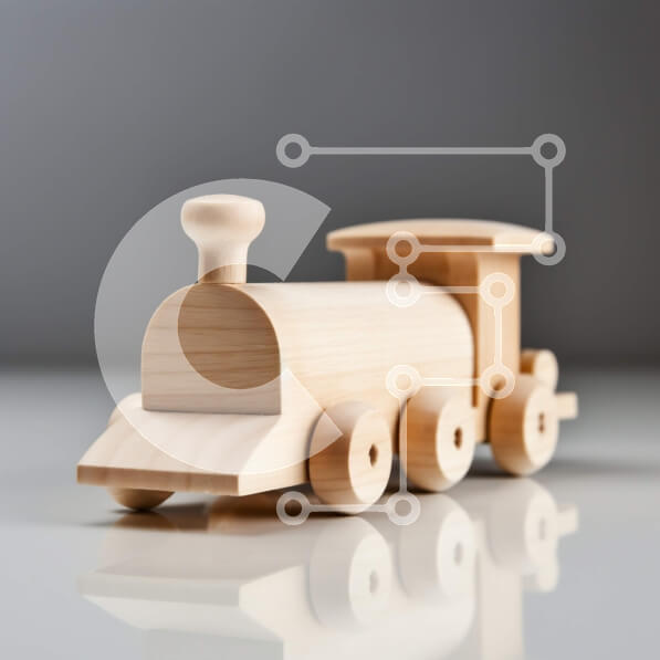 Intra Συλλεκτικό Ξύλινο Παζλ Plywood  4mm - Ξύλινο παιχνίδι τρένο σε γκρίζα επιφάνεια - φωτογραφία αρχείου Σε Ξύλινο Κουτί - Διαστάσεις: 10x10 cm – 25 κομμάτια