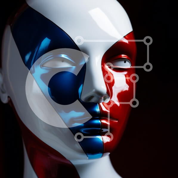 Intra Συλλεκτικό Ξύλινο Παζλ Plywood  4mm - Μανεκέν ζωγραφισμένο με αμερικανική σημαία Σε Ξύλινο Κουτί - Διαστάσεις Puzzle: 10x10 cm – 25 κομμάτια