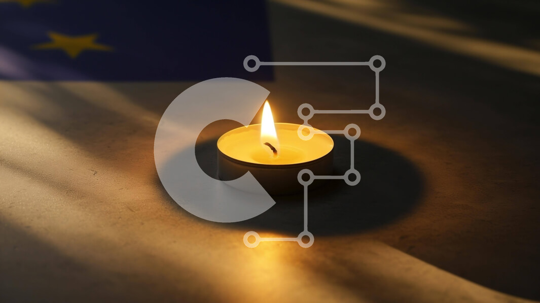 Intra Συλλεκτικό Ξύλινο Παζλ Plywood  4mm - Κερί με τη σημαία της ΕΕ στο βάθος Σε Ξύλινο Κουτί - Διαστάσεις: 10x10 cm – 25 κομμάτια