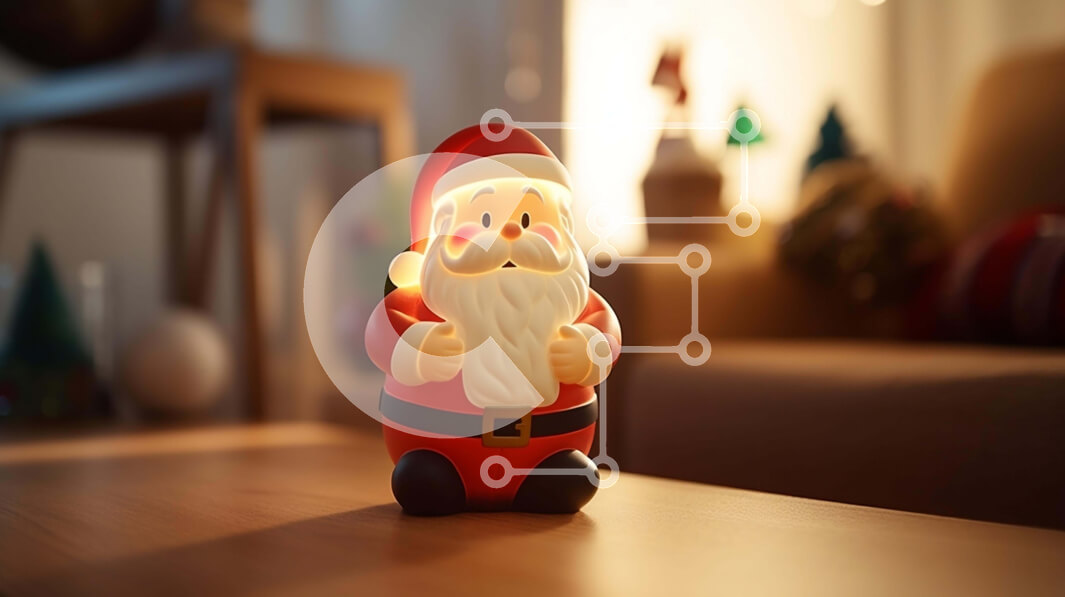 Intra Συλλεκτικό Ξύλινο Παζλ Plywood  4mm - Ειδώλιο Άγιου Βασίλη σε ένα ξύλινο τραπέζι στο σαλόνι Σε Ξύλινο Κουτί - Διαστάσεις: 10x10 cm – 25 κομμάτια