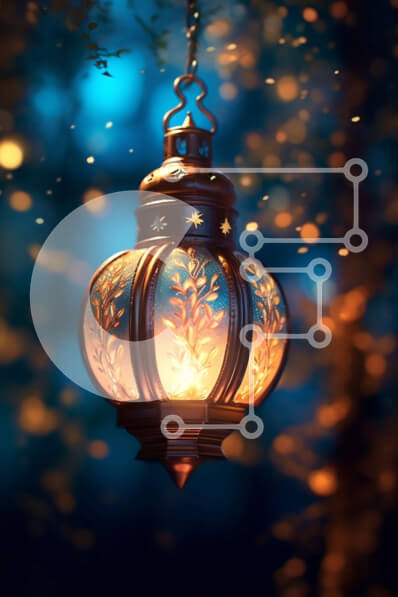 Σετ των 2 Intra Συλλεκτικό Ξύλινο Παζλ Plywood  4mm - Πανέμορφη εικόνα του φαναριού που κρέμεται στο σκοτεινό δάσος Σε Ξύλινο Κουτί - Διαστάσεις: 10x10 cm – 25 κομμάτια