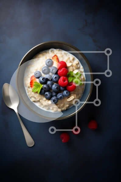 Σετ των 2 Intra Συλλεκτικό Ξύλινο Παζλ Plywood  4mm - Νόστιμο μπολ βρώμης με μούρα και βατόμουρα Σε Ξύλινο Κουτί - Διαστάσεις: 10x10 cm – 25 κομμάτια