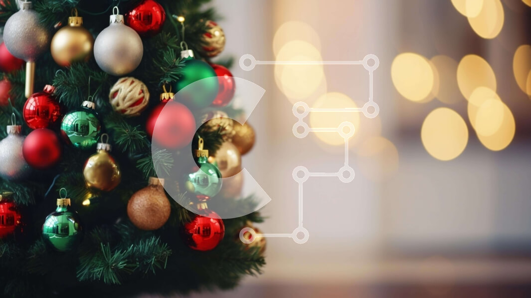 Intra Συλλεκτικό Ξύλινο Παζλ Plywood  4mm - Εορταστικός στολισμός χριστουγεννιάτικου δέντρου με κόκκινα, πράσινα και χρυσά στολίδια Σε Ξύλινο Κουτί - Διαστάσεις: 10x10 cm – 25 κομμάτια