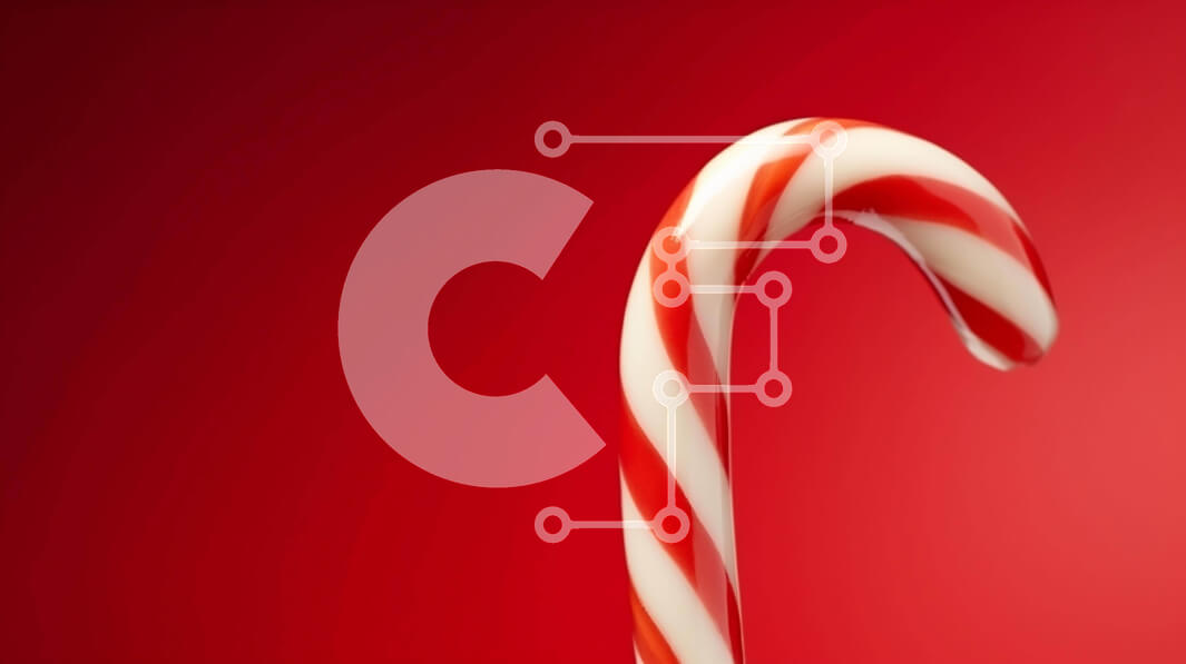 Intra Συλλεκτικό Ξύλινο Παζλ Plywood  4mm - Μπαστούνι καραμελών σε κόκκινο φόντο για εορτασμούς Χριστουγέννων ή διακοπών Σε Ξύλινο Κουτί - Διαστάσεις: 10x10 cm – 25 κομμάτια