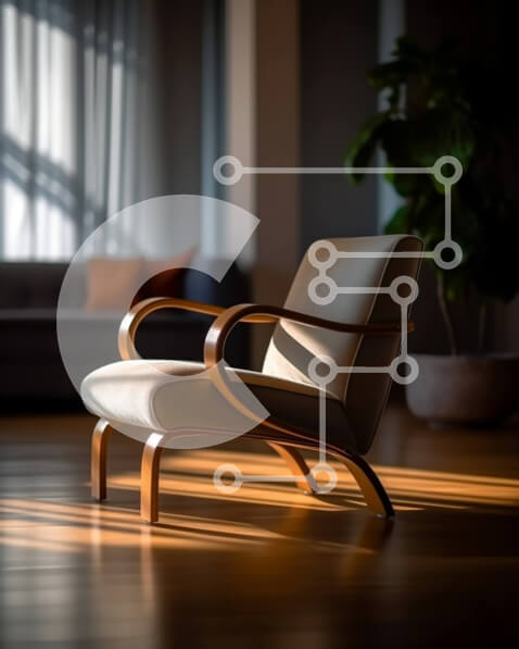 Intra Συλλεκτικό Ξύλινο Παζλ Plywood  4mm - Κομψό και ήρεμο μινιμαλιστικό σαλόνι με φυσικό φως Σε Ξύλινο Κουτί - Διαστάσεις Puzzle: 10x10 cm – 25 κομμάτια