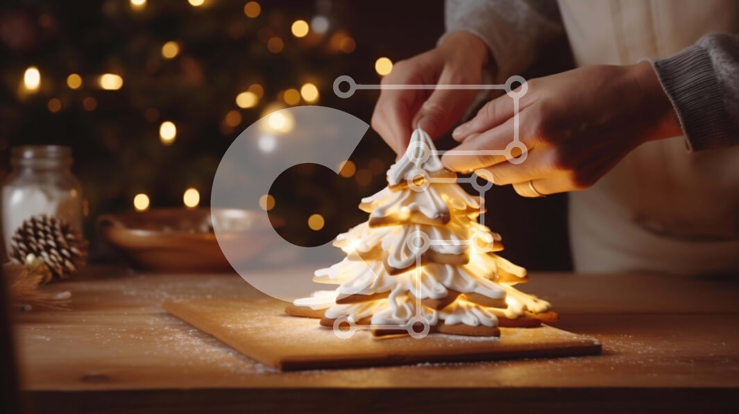 Intra Συλλεκτικό Ξύλινο Παζλ Plywood  4mm - Διακόσμηση μπισκότων για τα Χριστούγεννα Σε Ξύλινο Κουτί - Διαστάσεις: 10x10 cm – 25 κομμάτια