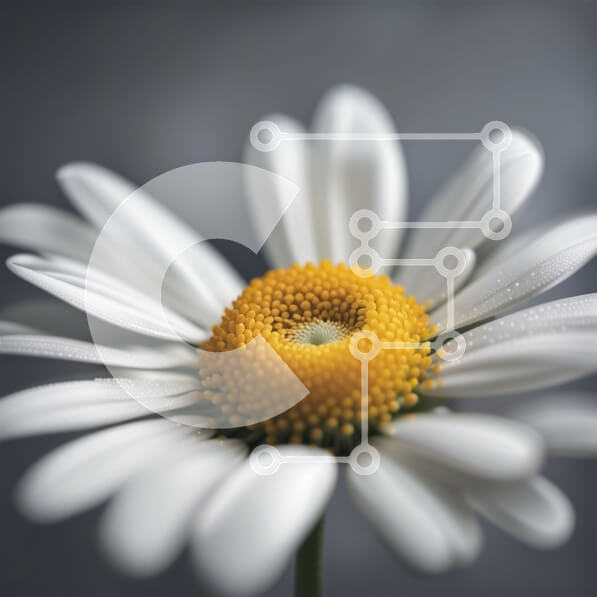 Intra Συλλεκτικό Ξύλινο Παζλ Plywood  4mm - Όμορφη εικόνα μιας λευκής μαργαρίτας με κίτρινο κέντρο Σε Ξύλινο Κουτί - Διαστάσεις: 10x10 cm – 25 κομμάτια