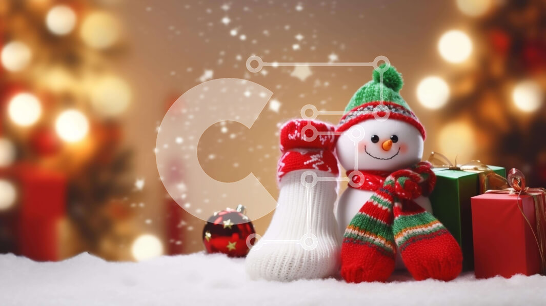 Intra Συλλεκτικό Ξύλινο Παζλ Plywood  4mm - Χιονάνθρωπος με δώρα και δώρα Σε Ξύλινο Κουτί - Διαστάσεις: 10x10 cm – 25 κομμάτια