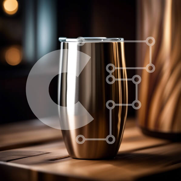 Intra Συλλεκτικό Ξύλινο Παζλ Plywood  4mm - Κομψό και μοντέρνο χάλκινο ποτήρι σε ξύλινο τραπέζι Σε Ξύλινο Κουτί - Διαστάσεις: 10x10 cm – 25 κομμάτια