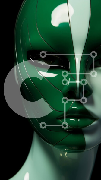 Intra Συλλεκτικό Ξύλινο Παζλ Plywood  4mm - Γυναίκα με πράσινη ριγέ μάσκα Σε Ξύλινο Κουτί - Διαστάσεις Puzzle: 10x10 cm – 25 κομμάτια