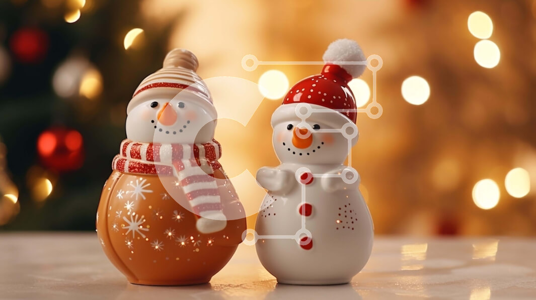 Intra Συλλεκτικό Ξύλινο Παζλ Plywood  4mm - Φιγούρες χιονάνθρωποι με θέμα τις γιορτές σε ένα γιορτινά διακοσμημένο τραπέζι Σε Ξύλινο Κουτί - Διαστάσεις: 10x10 cm – 25 κομμάτια