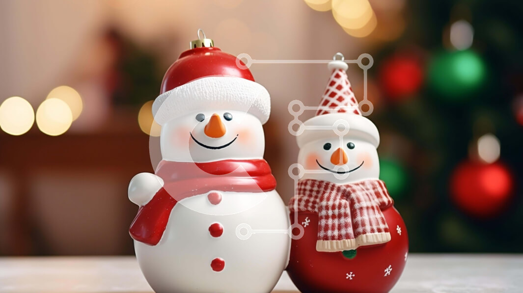 Intra Συλλεκτικό Ξύλινο Παζλ Plywood  4mm - Ειδώλια χιονάνθρωποι διακοπών σε ένα εορταστικό τραπέζι Σε Ξύλινο Κουτί - Διαστάσεις: 10x10 cm – 25 κομμάτια