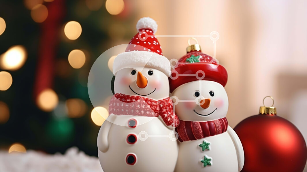 Intra Συλλεκτικό Ξύλινο Παζλ Plywood  4mm - Εορταστικές γιορτές χιονάνθρωποι ειδώλια με στολίδια Σε Ξύλινο Κουτί - Διαστάσεις: 10x10 cm – 25 κομμάτια