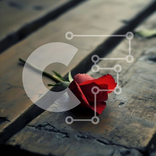 Intra Συλλεκτικό Ξύλινο Παζλ Plywood  4mm - Συμβολικό ενιαίο κόκκινο τριαντάφυλλο σε παλιό ξύλινο τραπέζι Σε Ξύλινο Κουτί - Διαστάσεις: 10x10 cm – 25 κομμάτια