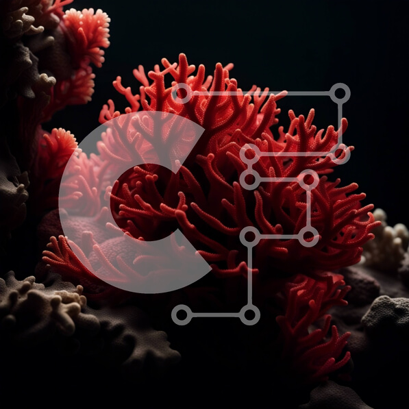 Intra Συλλεκτικό Ξύλινο Παζλ Plywood  4mm - Εκπληκτική εικόνα ενός κοραλλιού κόκκινης ανεμώνης στο φυσικό του περιβάλλον Σε Ξύλινο Κουτί - Διαστάσεις: 10x10 cm – 25 κομμάτια