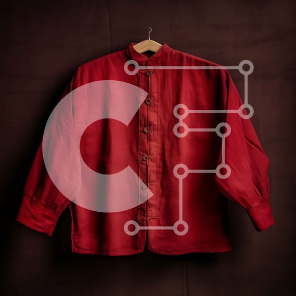 Σετ των 2 Intra Συλλεκτικό Ξύλινο Παζλ Plywood  4mm - Κόκκινο πουκάμισο κρεμασμένο σε κρεμάστρα Σε Ξύλινο Κουτί - Διαστάσεις: 10x10 cm – 25 κομμάτια