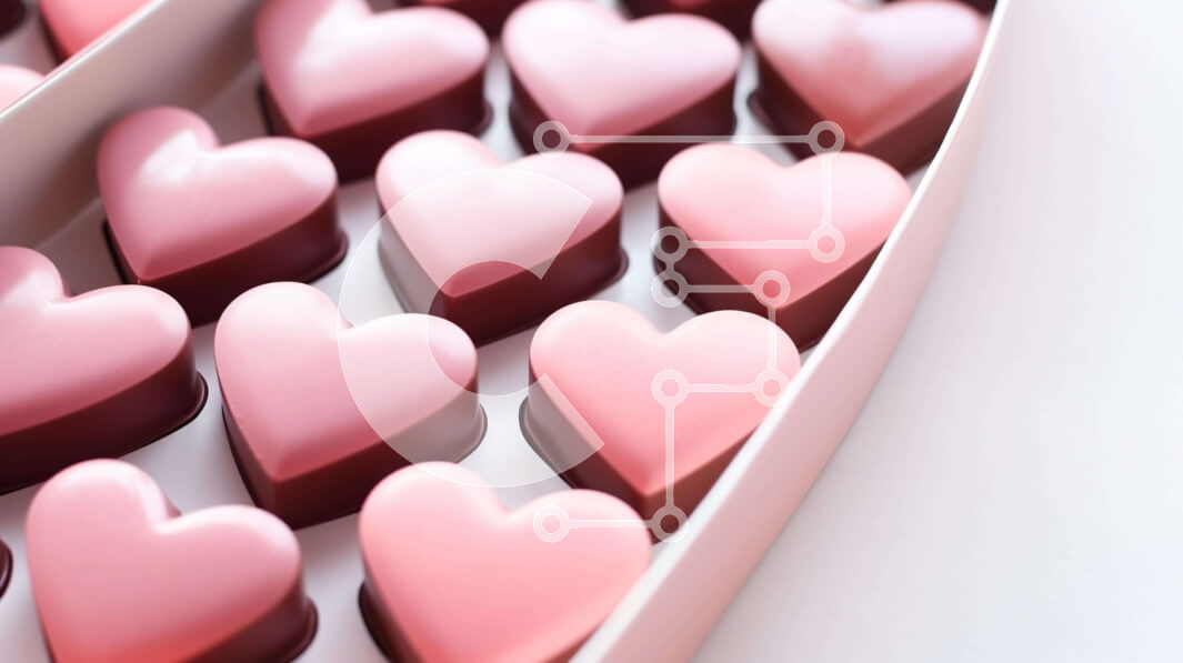 Σετ των 2 Intra Συλλεκτικό Ξύλινο Παζλ Plywood  4mm - Σοκολάτες σε σχήμα καρδιάς σε κουτί δώρου Σε Ξύλινο Κουτί - Διαστάσεις: 10x10 cm – 25 κομμάτια