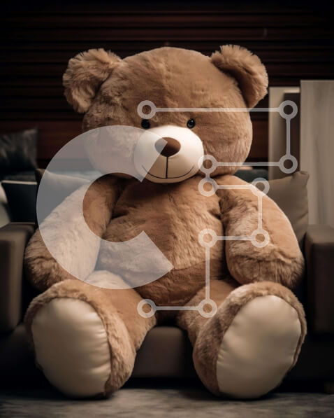 Intra Συλλεκτικό Ξύλινο Παζλ Plywood  4mm - Μεγάλο καφέ αρκουδάκι που κάθεται στον καναπέ Σε Ξύλινο Κουτί - Διαστάσεις: 10x10 cm – 25 κομμάτια