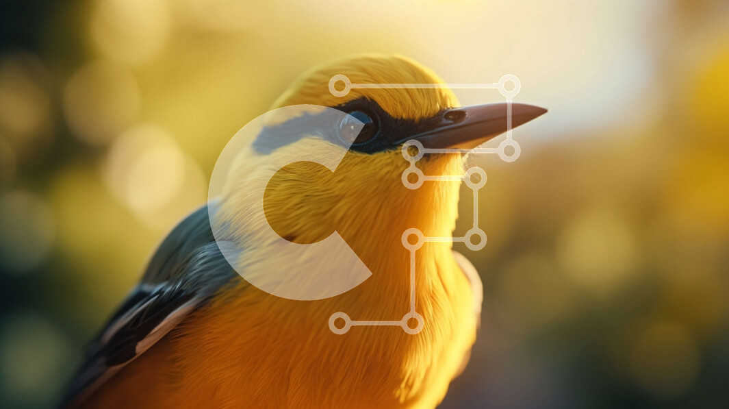 Intra Συλλεκτικό Ξύλινο Παζλ Plywood  4mm - Κίτρινο πουλί που κάθεται στα κλαδιά Σε Ξύλινο Κουτί - Διαστάσεις: 10x10 cm – 25 κομμάτια