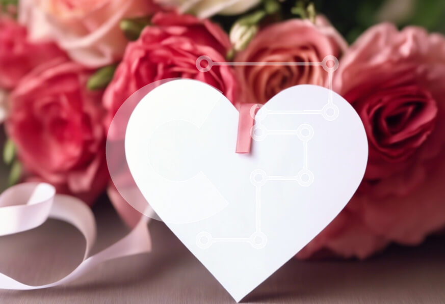 Intra Συλλεκτικό Ξύλινο Παζλ Plywood  4mm - Μπουκέτο με ροζ και λευκά τριαντάφυλλα με χαρτί σε σχήμα καρδιάς Σε Ξύλινο Κουτί - Διαστάσεις Puzzle: 10x10 cm – 25 κομμάτια