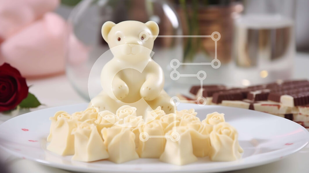 Intra Συλλεκτικό Ξύλινο Παζλ Plywood  4mm - Αρκουδάκι και σοκολάτες για την ημέρα του Αγίου Βαλεντίνου Σε Ξύλινο Κουτί - Διαστάσεις: 10x10 cm – 25 κομμάτια