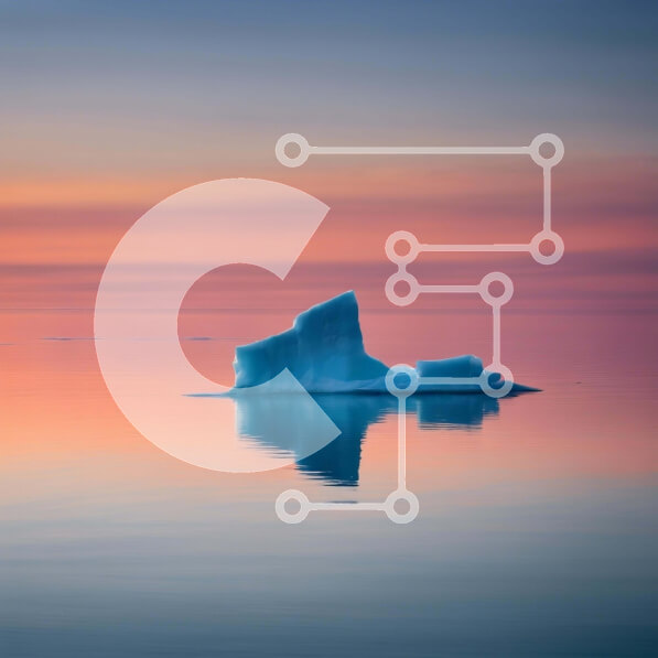 Intra Συλλεκτικό Ξύλινο Παζλ Plywood  4mm - Παγόβουνο που επιπλέει στο νερό με ροζ και πορτοκαλί ουρανό Σε Ξύλινο Κουτί - Διαστάσεις: 10x10 cm – 25 κομμάτια