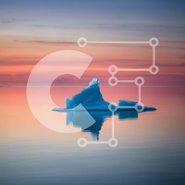 Intra Συλλεκτικό Ξύλινο Παζλ Plywood  4mm - Παγόβουνο που επιπλέει στο νερό στο ηλιοβασίλεμα Σε Ξύλινο Κουτί - Διαστάσεις: 10x10 cm – 25 κομμάτια