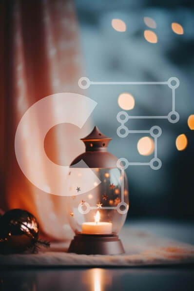 Intra Συλλεκτικό Ξύλινο Παζλ Plywood  4mm - Γιορτινό Φανάρι με Φωτιζόμενο κερί και Χριστουγεννιάτικα Διακοσμητικά Σε Ξύλινο Κουτί - Διαστάσεις: 10x10 cm – 25 κομμάτια