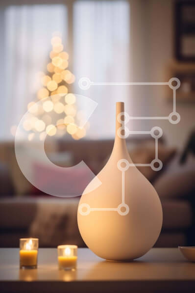 Intra Συλλεκτικό Ξύλινο Παζλ Plywood  4mm - Τραπέζι σαλονιού με λευκό βάζο, κηροπήγια και κεριά Σε Ξύλινο Κουτί - Διαστάσεις Puzzle: 10x10 cm – 25 κομμάτια