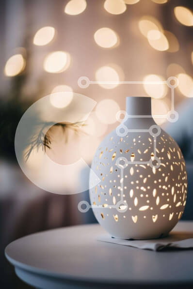 Intra Συλλεκτικό Ξύλινο Παζλ Plywood  4mm - Λευκό βάζο με διακοσμητικές λεπτομέρειες στο τραπέζι Σε Ξύλινο Κουτί - Διαστάσεις Puzzle: 10x10 cm – 25 κομμάτια