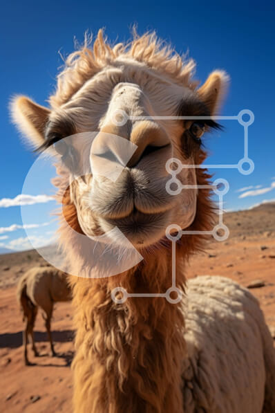 Σετ των 2 Intra Συλλεκτικό Ξύλινο Παζλ Plywood  4mm - Αξιολάτρευτη εικόνα μιας χαμογελαστής λάμα με φόντο μπλε του ουρανού Σε Ξύλινο Κουτί - Διαστάσεις: 10x10 cm – 25 κομμάτια