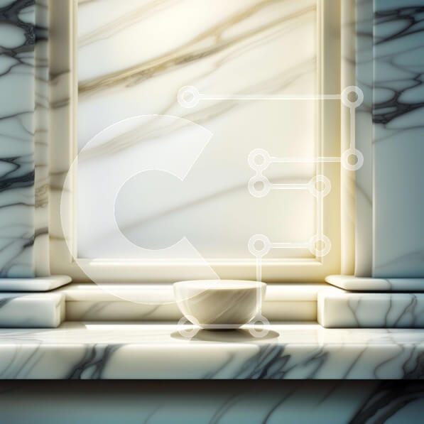 Intra Συλλεκτικό Ξύλινο Παζλ Plywood  4mm - Κομψό μαρμάρινο περβάζι παραθύρου με λευκό μπολ Σε Ξύλινο Κουτί - Διαστάσεις Puzzle: 10x10 cm – 25 κομμάτια