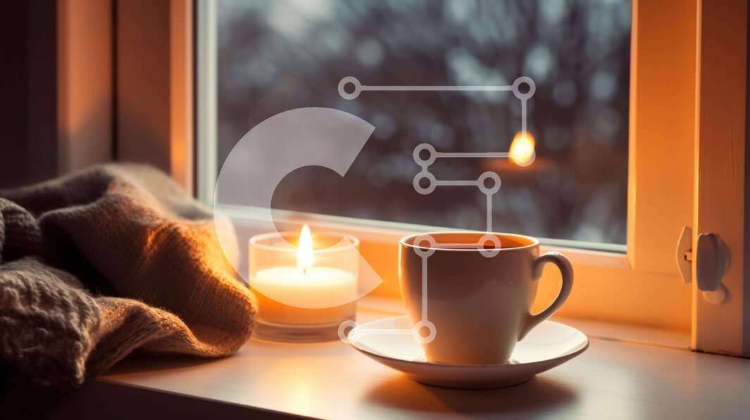 Intra Συλλεκτικό Ξύλινο Παζλ Plywood  4mm - Ζεστή σκηνή καφέ και κεριών Σε Ξύλινο Κουτί - Διαστάσεις Puzzle: 10x10 cm – 25 κομμάτια