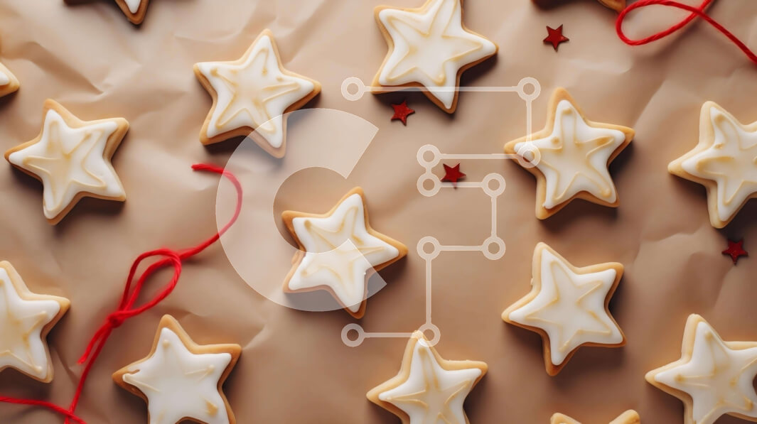 Σετ των 2 Intra Συλλεκτικό Ξύλινο Παζλ Plywood  4mm - Μπισκότα σε σχήμα αστεριού σε καφέ χαρτί με κόκκινη κορδέλα Σε Ξύλινο Κουτί - Διαστάσεις: 10x10 cm – 25 κομμάτια